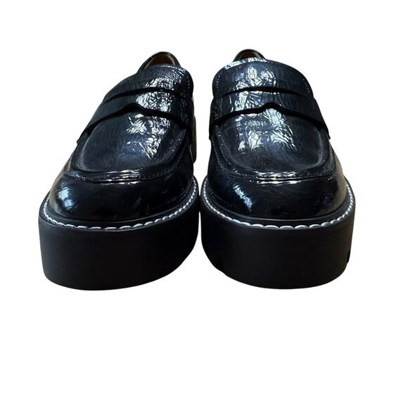 Franco Sarto Balin Penny Loafer Womens Size 7.5M Black Lug Sole Platform Chunky - Picture 3 of 9